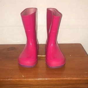 Pink rain boots kid size 7-8